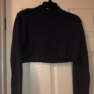 Wild Fable Navy Blue Long Sleeve Crop Top
